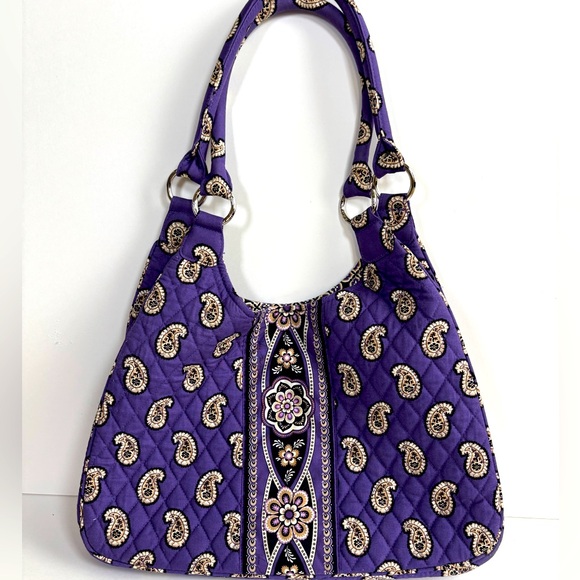 Vera Bradley Simply Violet Purple Paisley Large Hobo Bag &‎ Wallet Wristlet Set - Picture 1 of 13